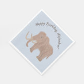 Personalisiert, hellblau, braun, Wollmammut Serviette (Ecke)