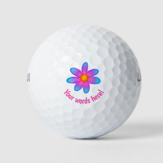 Personalisiert-Helle-Blume-Golfplätze Golfball (Vorderseite)