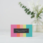 Personalisiert | Helle Streifen Visitenkarte (Stehend Vorderseite)