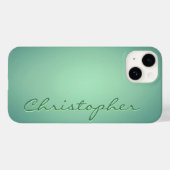 Personalisiert hellgrün Radialtextur Case-Mate iPhone Hülle (Rückseite (Horizontal))