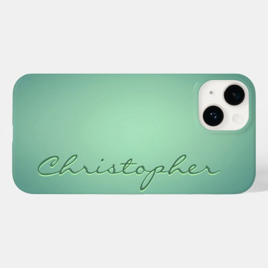 Personalisiert hellgrün Radialtextur Case-Mate iPhone Hülle (Rückseite (Horizontal))