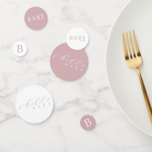 Personalisiert Hello Baby Minimalistisch Baby Dusc Konfetti