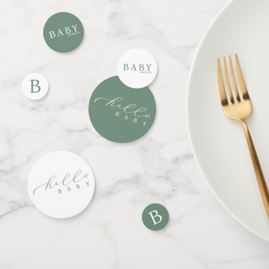 Personalisiert Hello Baby Minimalistisch Baby Dusc Konfetti (Gruppe)