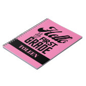 Personalisiert Hello First Grade Notizblock (Linke Seite)