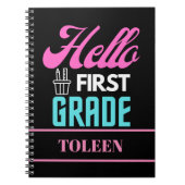 Personalisiert Hello First Grade Notizblock (Vorderseite)