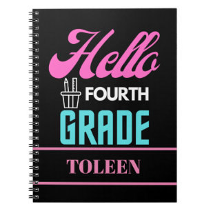 Personalisiert Hello Fourth Grade Notizblock
