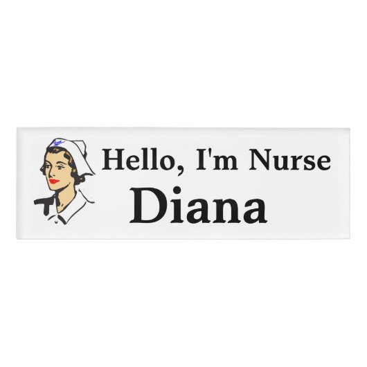 Personalisiert Hello, Im Nurse Name Tag Namenschild (Vorderseite)