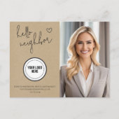 Personalisiert Hello Neighbor Realty Kraft Paper Postkarte (Vorderseite)