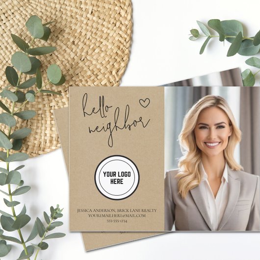 Personalisiert Hello Neighbor Realty Kraft Paper Postkarte