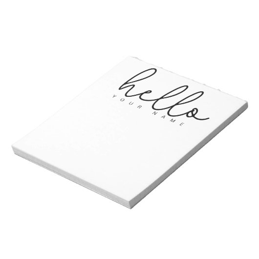 Personalisiert Hello Notepad Moderne Minimal einfa Notizblock (Rotiert)