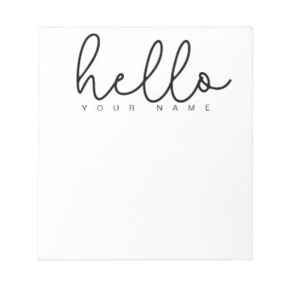 Personalisiert Hello Notepad Moderne Minimal einfa Notizblock