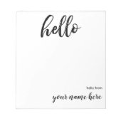 Personalisiert Hello Notepad Notizblock (Vorderseite)