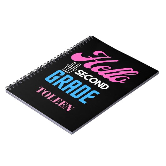 Personalisiert Hello Second Grade Notizblock (Linke Seite)
