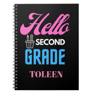 Personalisiert Hello Second Grade Notizblock