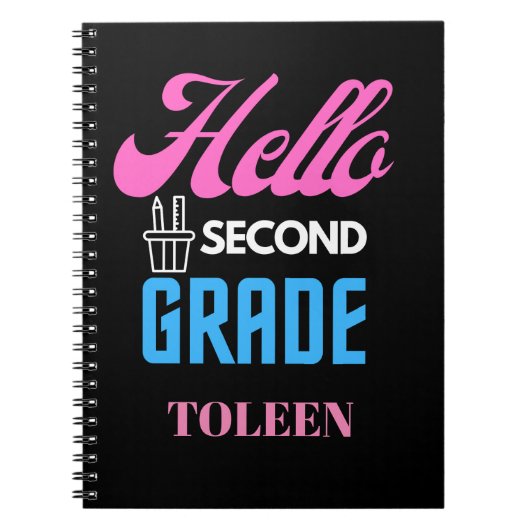 Personalisiert Hello Second Grade Notizblock (Vorderseite)