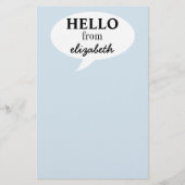 Personalisiert Hello Stationery Briefpapier (Vorderseite)