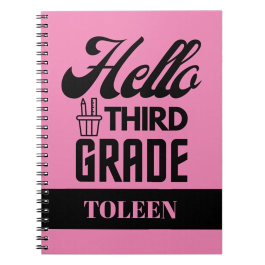 Personalisiert Hello Third Grade Notizblock (Vorderseite)