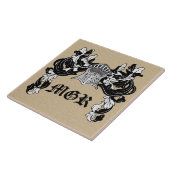 Personalisiert Heraldischer Helm und Mantolschwarz Fliese (Seite)