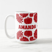 Personalisiert Herbst Blume Pumpkins Rot Kaffeetasse (Links)