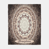 Personalisiert Herbst Brown Mandala Fleecedecke (Vorderseite)
