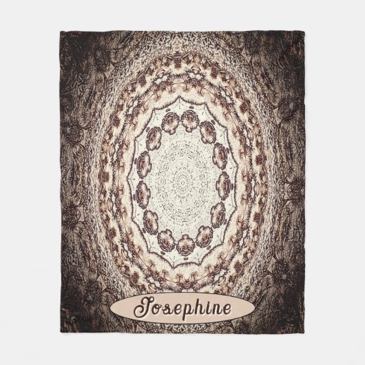 Personalisiert Herbst Brown Mandala Fleecedecke (Vorderseite)