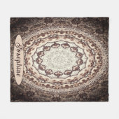 Personalisiert Herbst Brown Mandala Fleecedecke (Vorderseite (Horizontal))