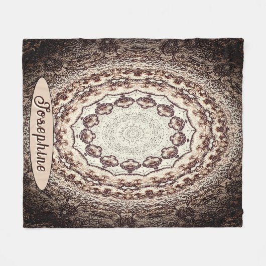 Personalisiert Herbst Brown Mandala Fleecedecke (Vorderseite (Horizontal))