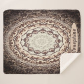 Personalisiert Herbst Brown Mandala Sherpadecke (Vorderseite (Horizontal))