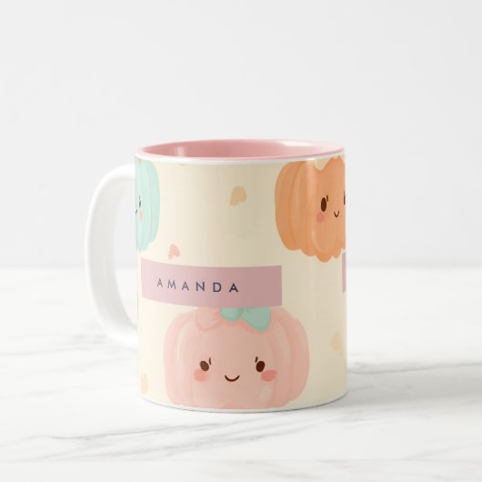 Personalisiert Herbst Herbst Pastell Niedlich Pump Zweifarbige Tasse (Vorderseite Links)
