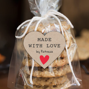 Personalisiert hergestellt aus Liebe Herz-Aufkleber