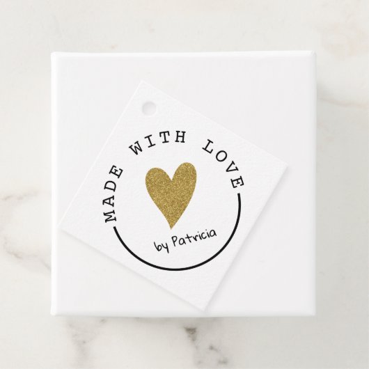 Personalisiert hergestellt mit Liebe Heart Gold Gl Geschenkanhänger (Beispiel)