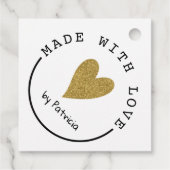 Personalisiert hergestellt mit Liebe Heart Gold Gl Geschenkanhänger (Rückseite)