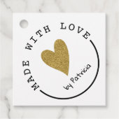 Personalisiert hergestellt mit Liebe Heart Gold Gl Geschenkanhänger (Vorderseite)
