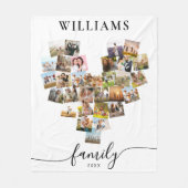 Personalisiert herz-förmige Familienfoto-Collage Fleecedecke (Vorderseite)