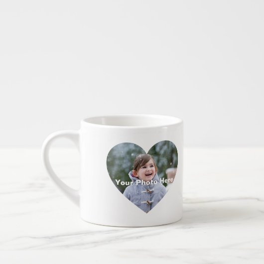 Personalisiert herz-förmige Foto Espresso Tasse (Links)