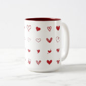 Personalisiert herzendruckte Kaffee-Tasse Zweifarbige Tasse (VorderseiteRechts)