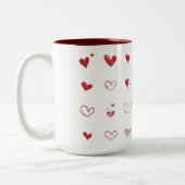 Personalisiert herzendruckte Kaffee-Tasse Zweifarbige Tasse (Links)