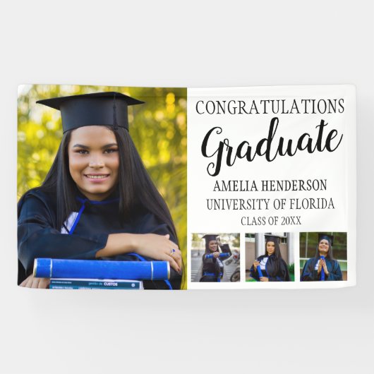 Personalisiert Herzlichen Glückwunsch Foto Abschlu Banner (Horizontal)