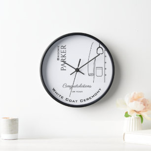Personalisiert Herzlichen Glückwunsch Weißes Coat  Uhr