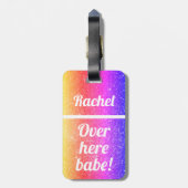 Personalisiert hier drüben Babe | Funny Luggage Ta Gepäckanhänger (Rückseite vertikal)
