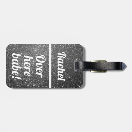 Personalisiert hier drüben Babe | Funny Luggage Ta Gepäckanhänger (Rückseite horizontal)