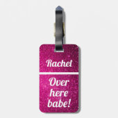 Personalisiert hier drüben Babe | Funny Luggage Ta Gepäckanhänger (Rückseite vertikal)