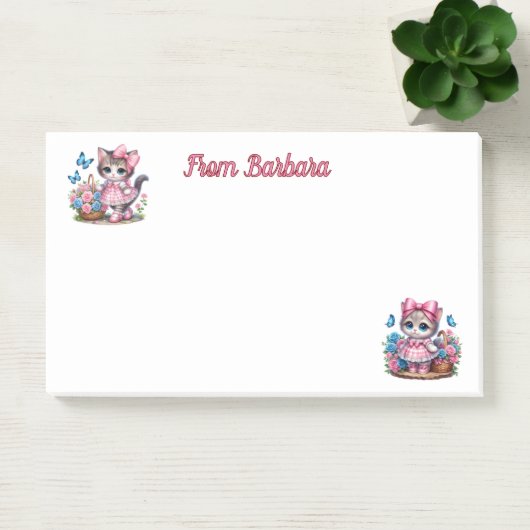 Personalisiert Hier Kitty Post-it Klebezettel (Büro)