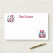 Personalisiert Hier Kitty Post-it Klebezettel (Auf Schreibtisch)