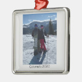 Personalisiert hinzufügen Sie Ihr eigenes Foto Wei Ornament Aus Metall (Links)