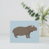 Personalisiert Hippopotamus Hippo Feiertagspostkarte (Stehend Vorderseite)