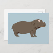 Personalisiert Hippopotamus Hippo Feiertagspostkarte (Vorne/Hinten)