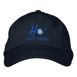 Personalisiert Ho Ho Ho Schneeflocke in Blau Bestickte Kappe