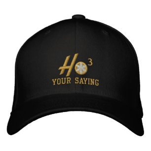 Personalisiert Ho Ho Ho Snowflake Golden Bestickte Kappe