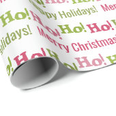 Personalisiert Ho Ho Ho Weihnachten Geschenkpapier (Rolleneckpunkt)